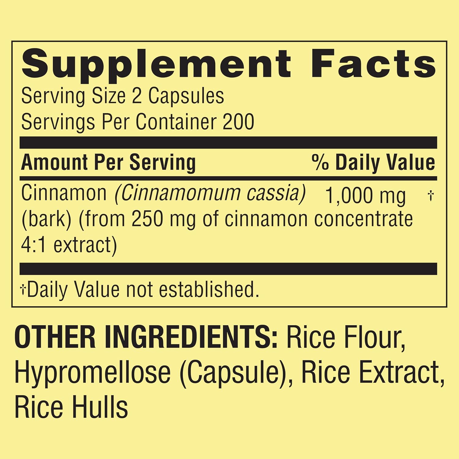 Spring Valley Cinnamon Capsules, 1000 mg, 400 Count - Dietary Supplement for Cinnamon Benefits