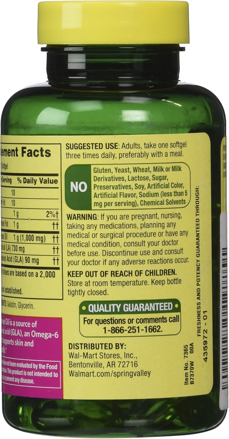 Spring Valley Evening Primrose Oil Softgels - 1000 mg, 75 Count
