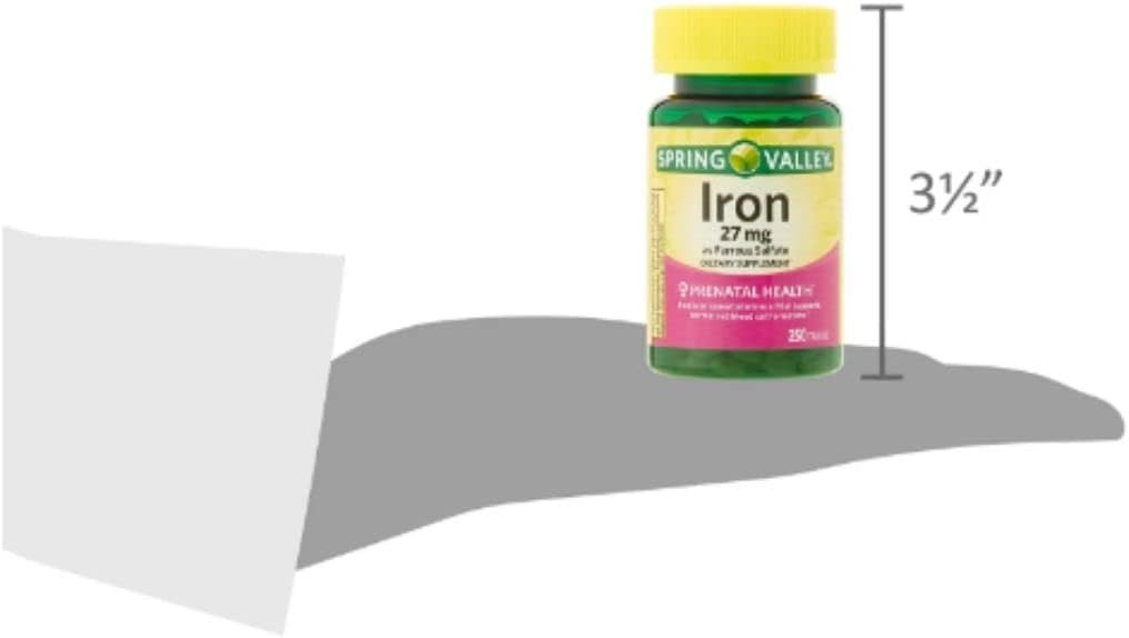 Spring Valley Ferrous Sulfate 27 mg Iron Supplement, 250 Count with STS Home Sticker