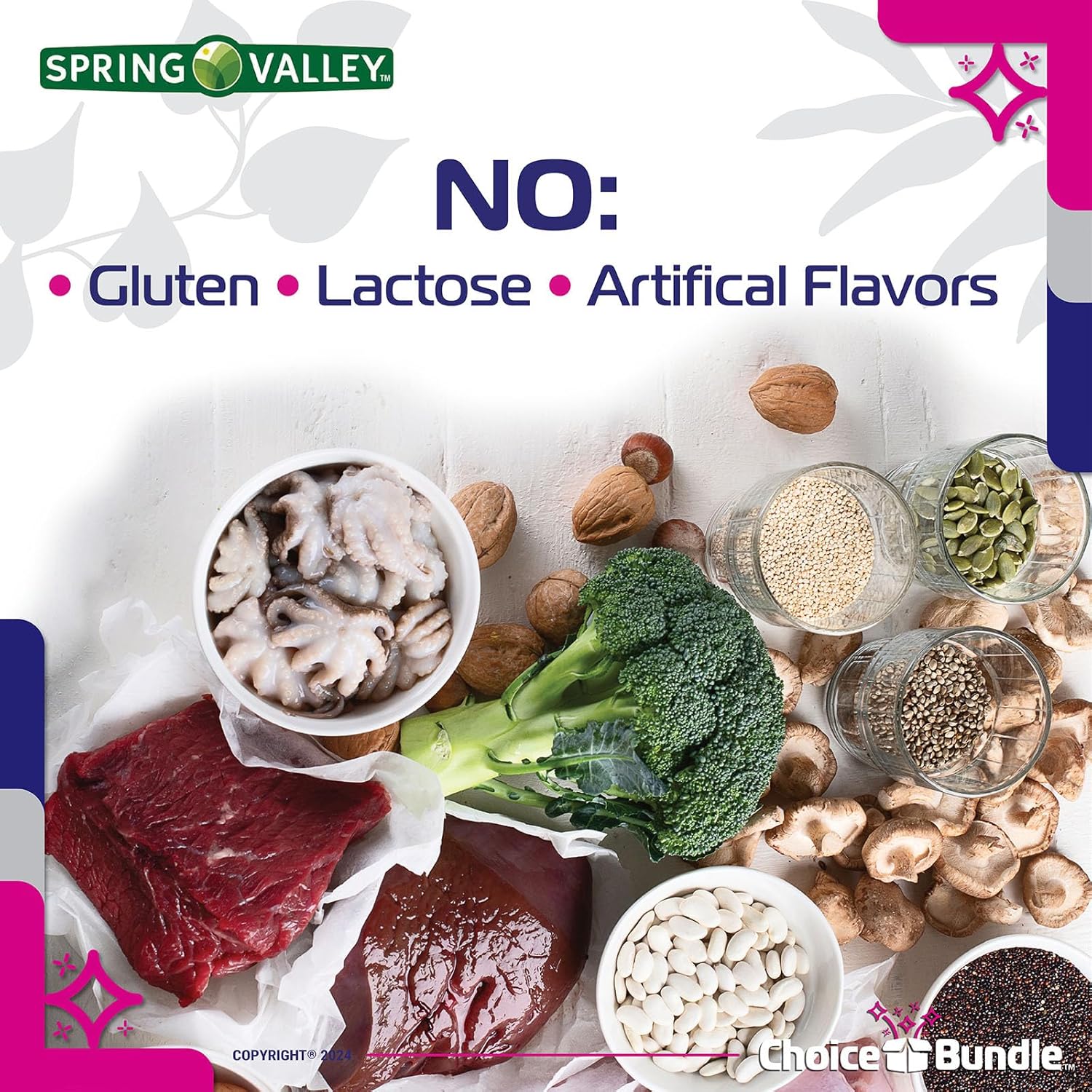 Spring Valley Iron Tablets Dietary Supplement 65 mg Value Size Bundle with Vitamin Vitality Guide & Pill Container - 200 CT (3 Items)