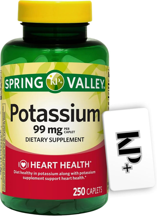 Spring Valley KP+ Potassium Supplement, 99mg, 250 Count - Dietary Potassium Supplement