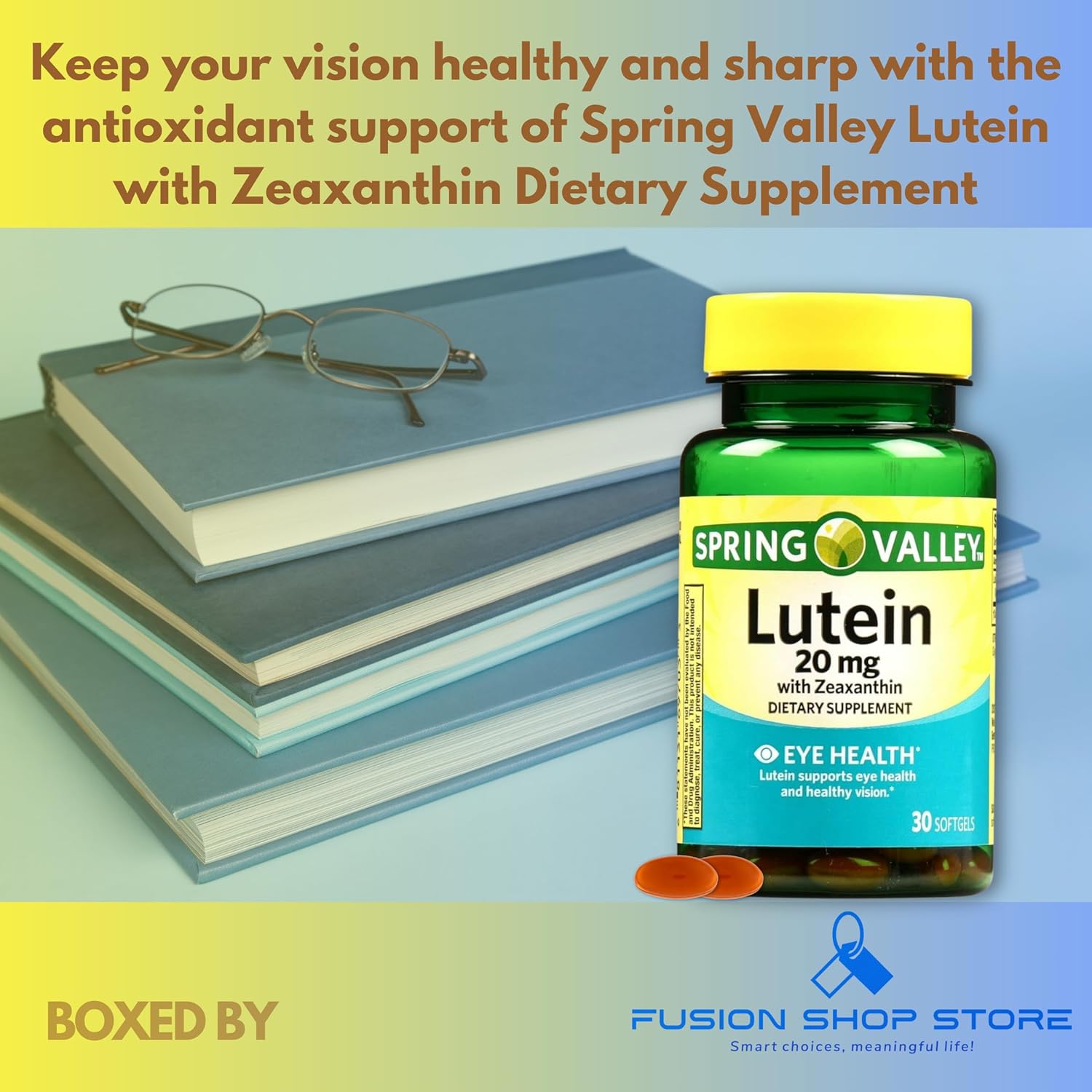 Spring Valley Lutein 20mg with Zeaxanthin - 30 Softgels, Pack of 1 - Fusion Shop Store