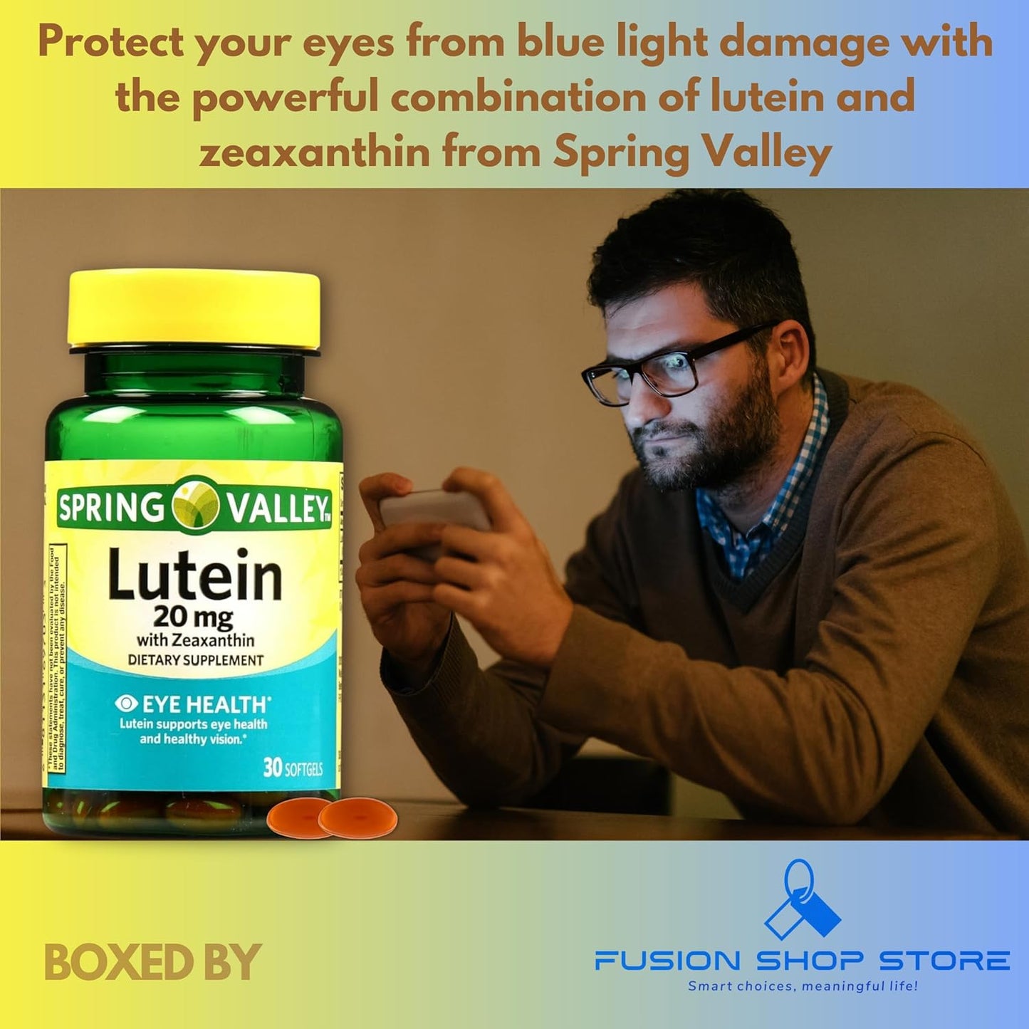 Spring Valley Lutein 20mg with Zeaxanthin - 30 Softgels, Pack of 1 - Fusion Shop Store