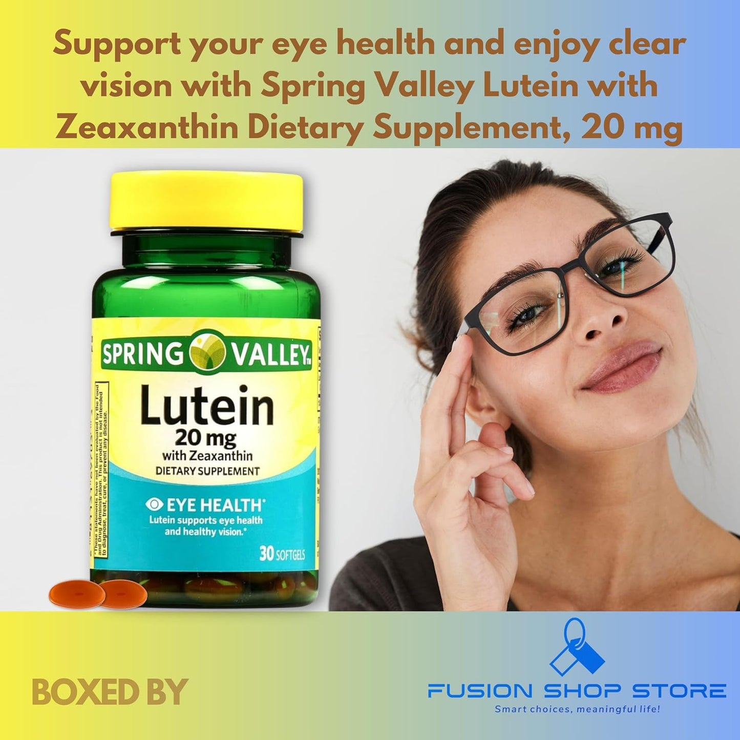 Spring Valley Lutein 20mg with Zeaxanthin - 30 Softgels, Pack of 1 - Fusion Shop Store