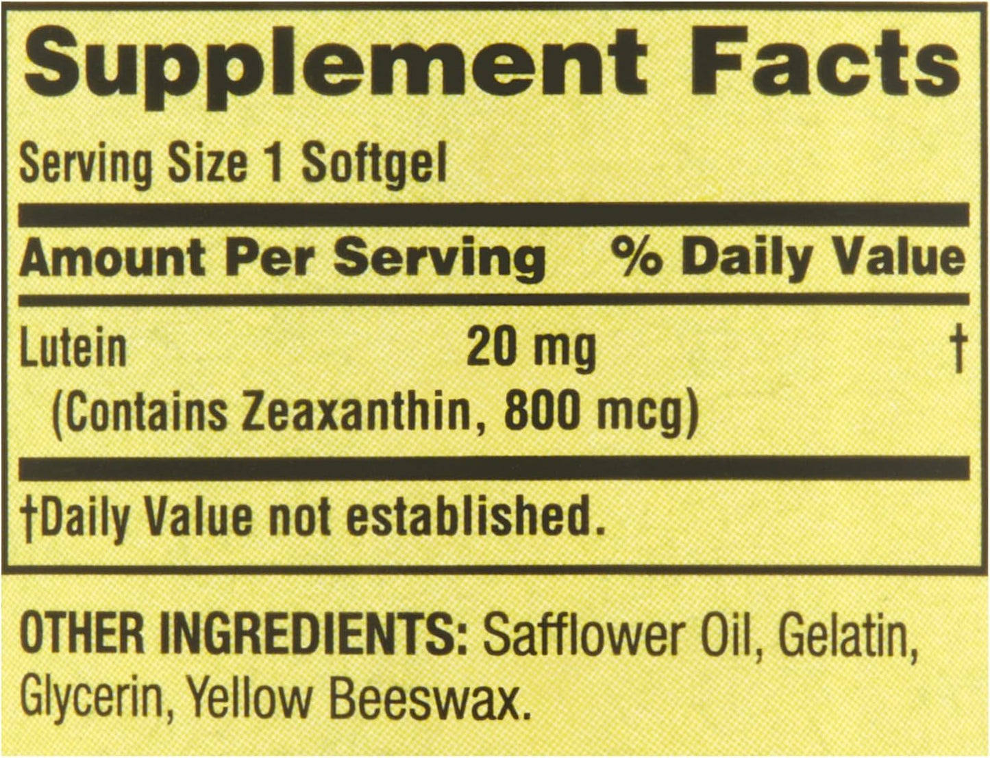 Spring Valley Lutein 20mg with Zeaxanthin - 30 Softgels, Pack of 1 - Fusion Shop Store