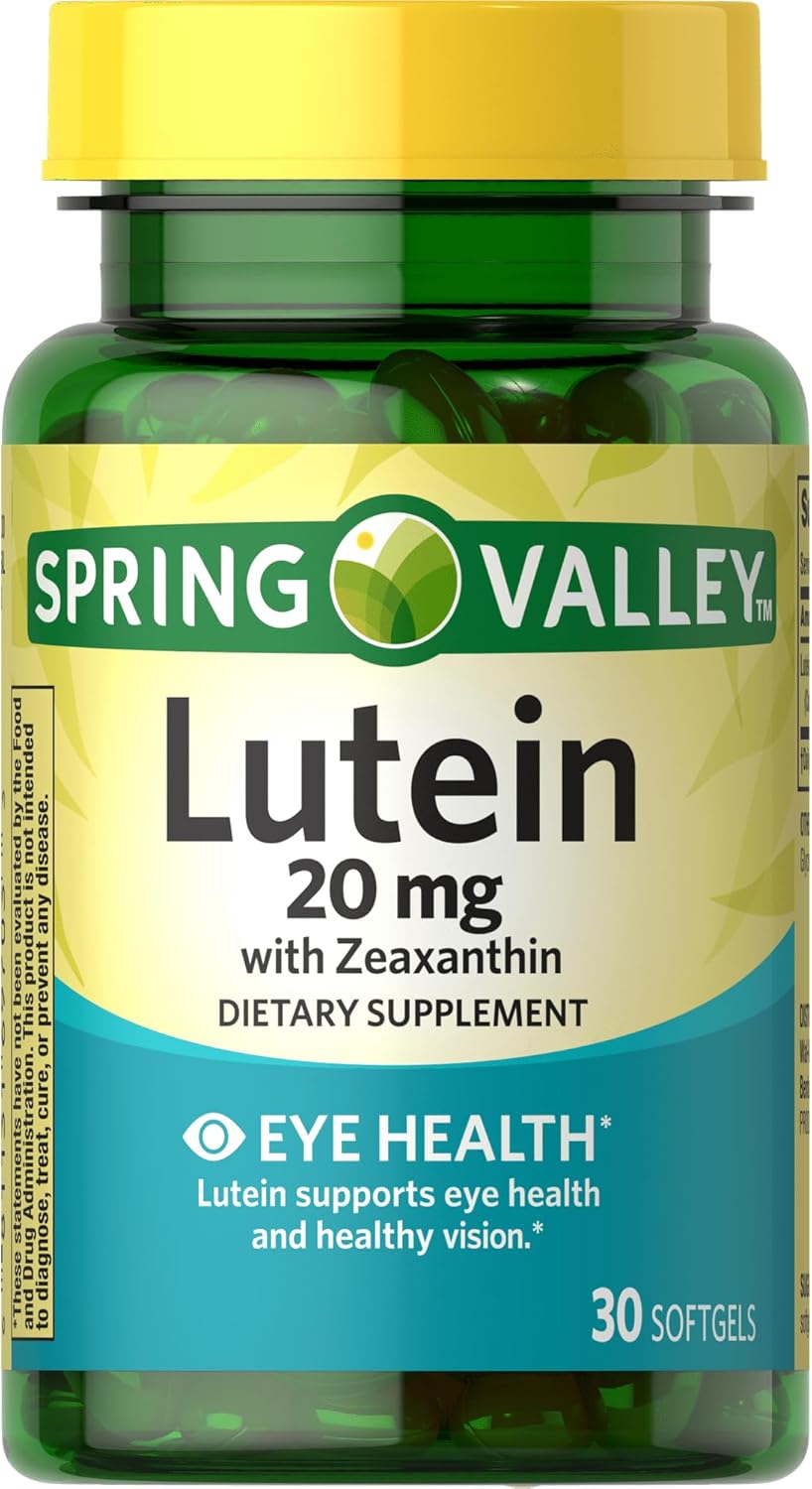 Spring Valley Lutein 20mg with Zeaxanthin - 30 Softgels, Pack of 1 - Fusion Shop Store