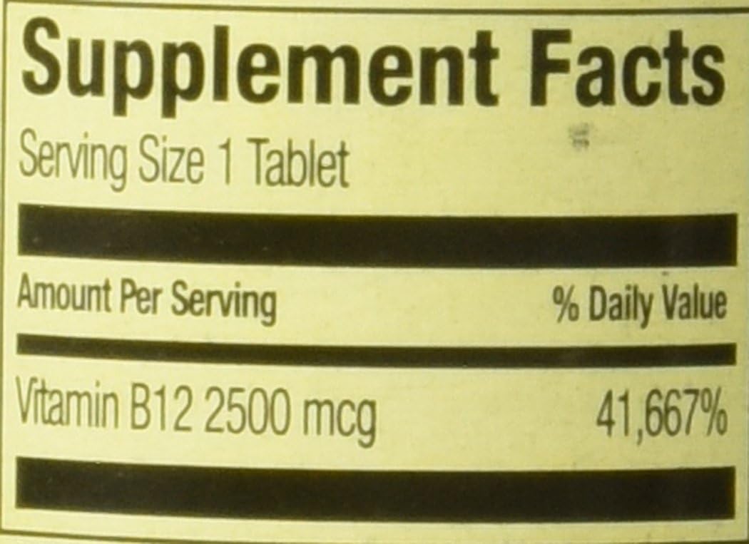 Spring Valley Sublingual Vitamin B-12 2500 mcg Microlozenges - 60 Count