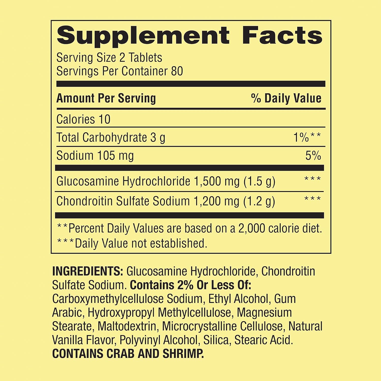 Spring Valley Triple Strength Glucosamine Chondroitin Tablets - 160 Count