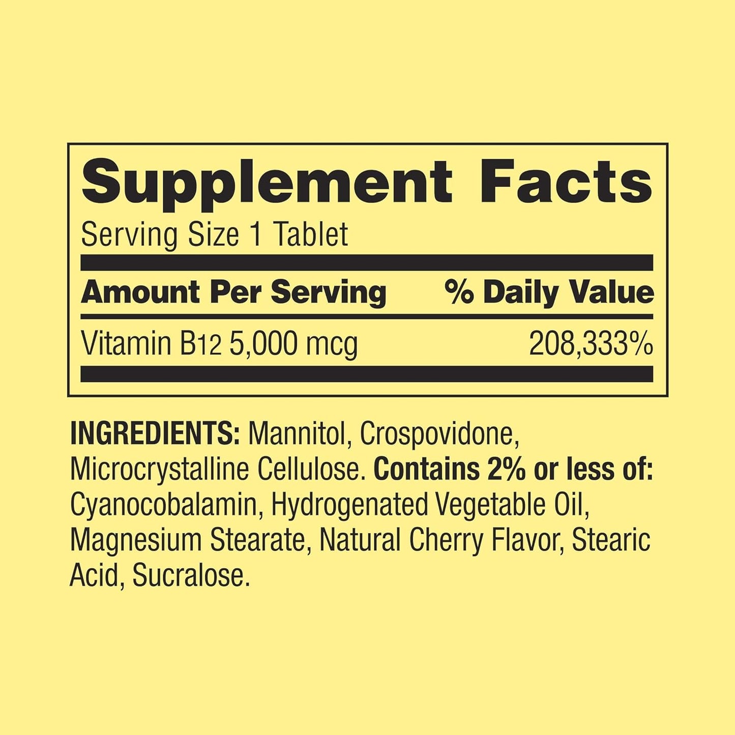Spring Valley Vitamin B12 5000mcg 300ct Tablets - Boost Metabolism and Energy Levels