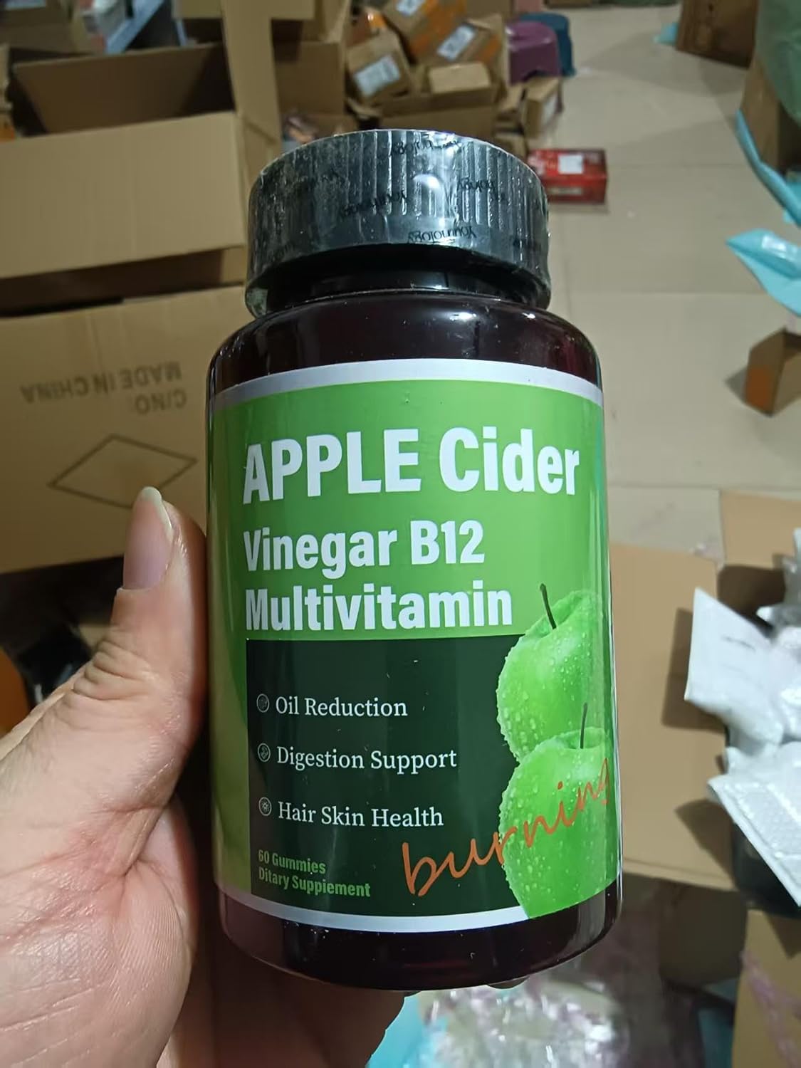 SSIPORY Apple Cider Vinegar B12 Multivitamin Gummies for Energy & Gut Health - Digestion Support with Vitamin B12 - 60 Gummies