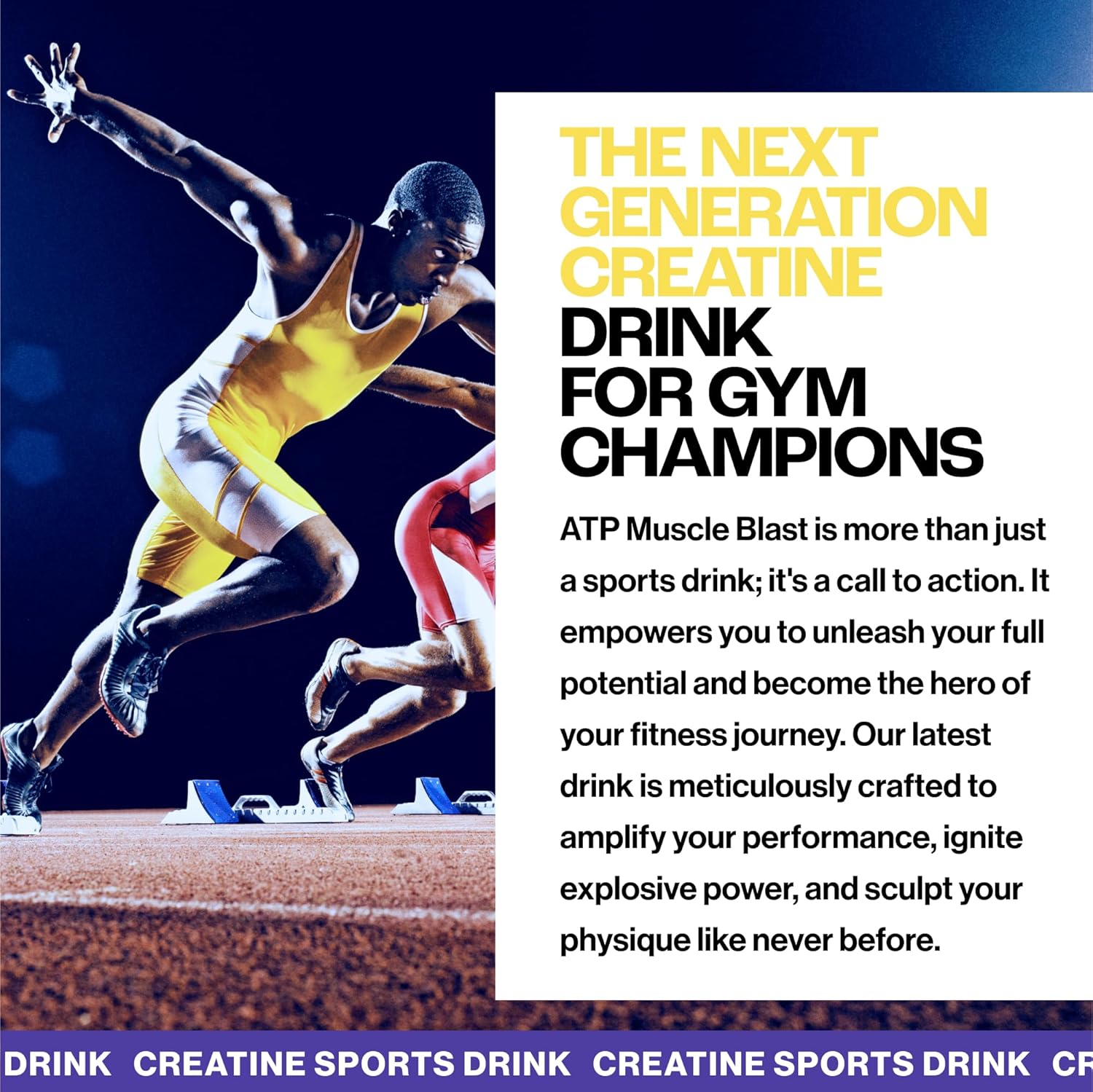 Stable Creatine Energy Drink for Intense Bodybuilding and Endurance Sports - Instant Absorption, Faster Recovery - 30 Sachets, 11.4g Each