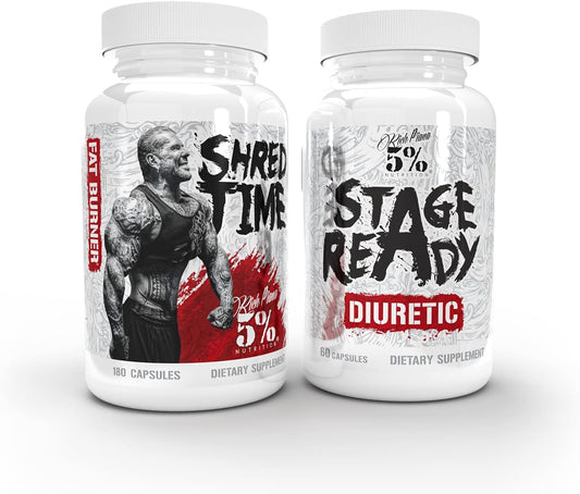 Stage Ready & Shred Time Stack: Diuretic, Metabolism Booster, Appetite Suppressant (240 Capsules)