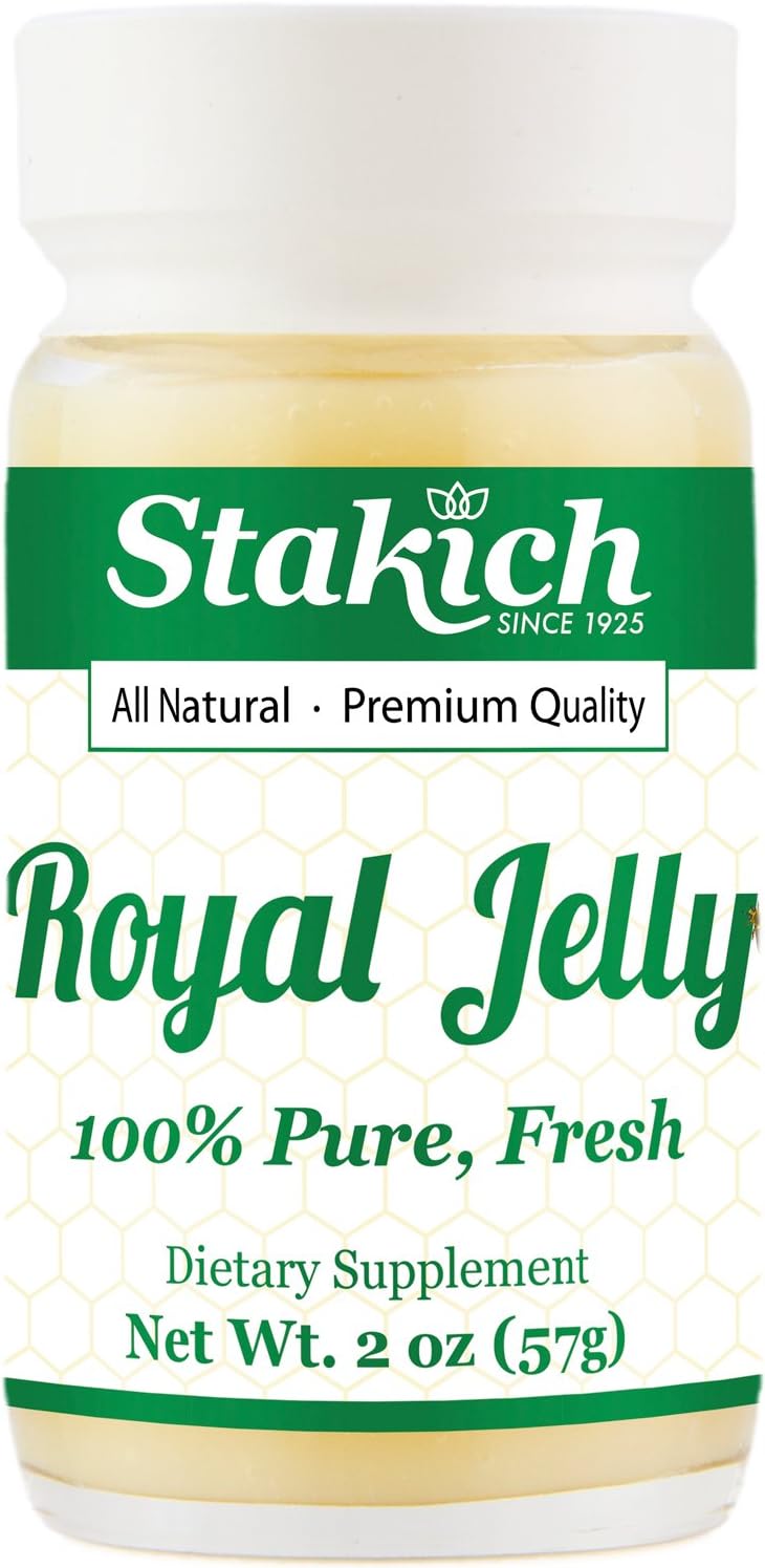 Stakich Fresh Royal Jelly - 100% Pure and Natural - 2 Ounce (57 Grams) - No Additives, Flavors, or Preservatives