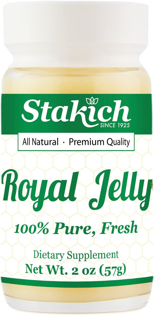 Stakich Fresh Royal Jelly - 100% Pure and Natural - 2 Ounce (57 Grams) - No Additives, Flavors, or Preservatives