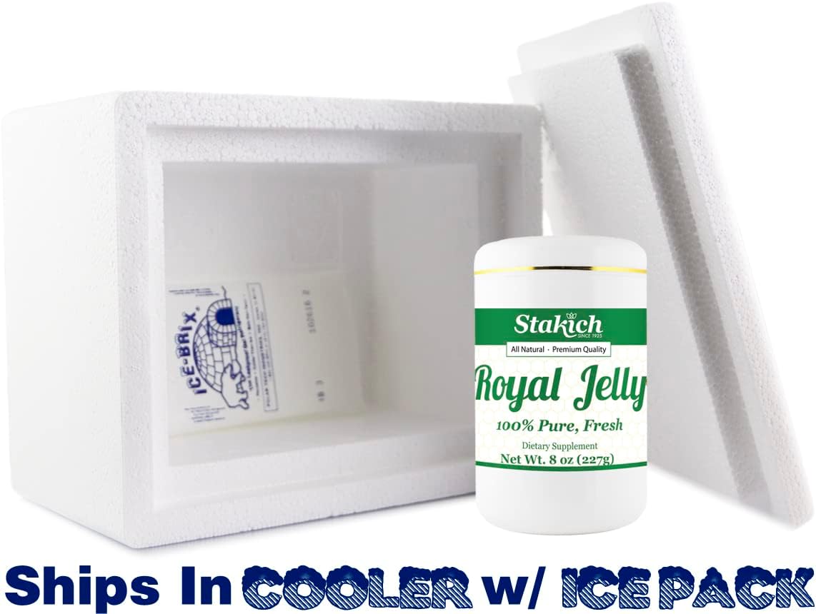 Stakich Fresh Royal Jelly - 100% Pure and Natural - No Additives - 8 oz (227g)