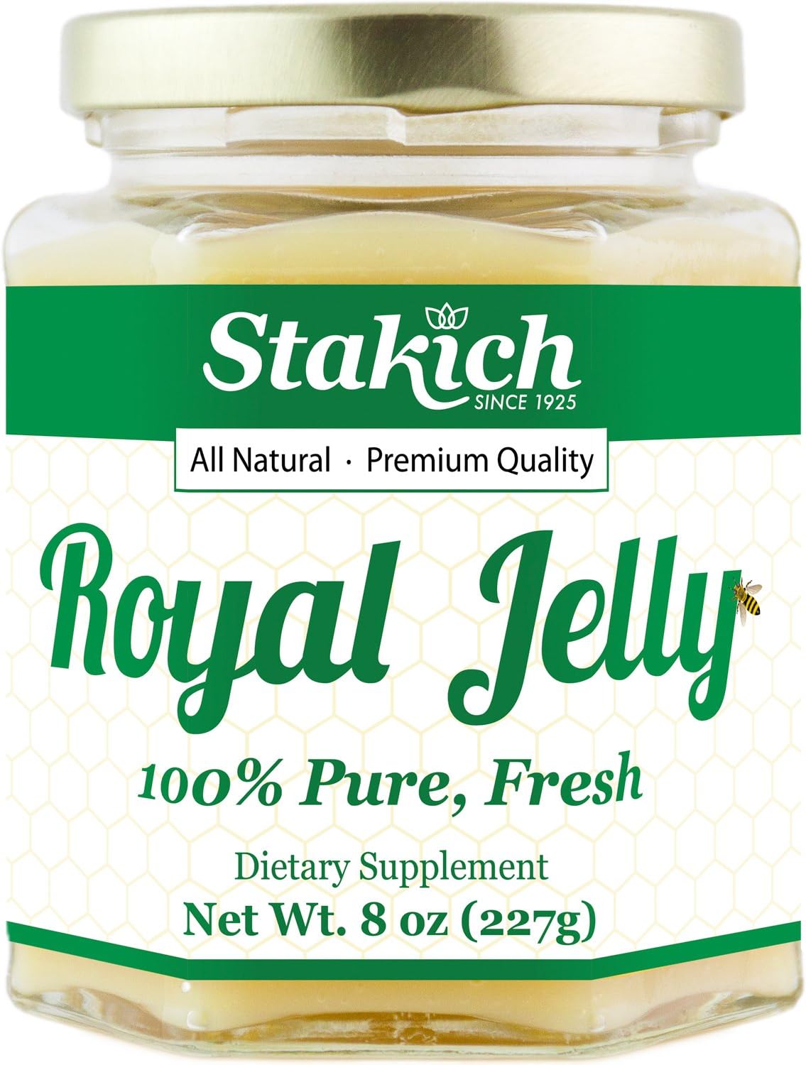 Stakich Fresh Royal Jelly - 100% Pure and Natural - No Additives - 8 oz (227g)