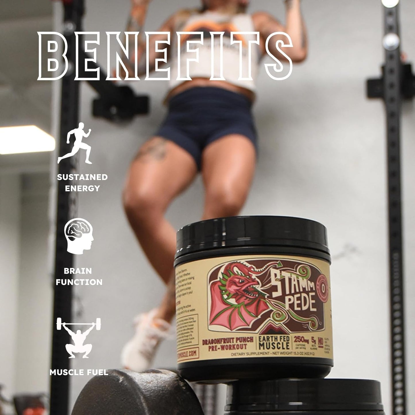 Stammpede DragoFruit Punch Pre Workout - 30 Servings, Energy Boost, Enhanced Endurance and Focus - Beta-Alanine, 250mg Caffeine, Citrulline Malate, Taurine, Tyrosine - Keto, Sugar-Free