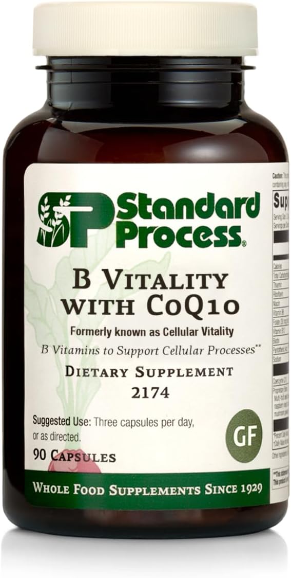 Standard Process B Vitality with CoQ10 - Cellular Process Support Supplement with B Vitamins, CoQ10, and Ginseng - 90 Capsules