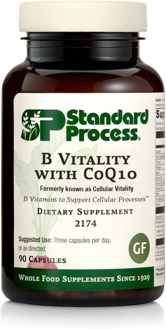Standard Process B Vitality with CoQ10 - Cellular Process Support Supplement with B Vitamins, CoQ10, and Ginseng - 90 Capsules