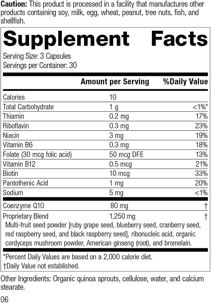 Standard Process B Vitality with CoQ10 - Cellular Process Support Supplement with B Vitamins, CoQ10, and Ginseng - 90 Capsules