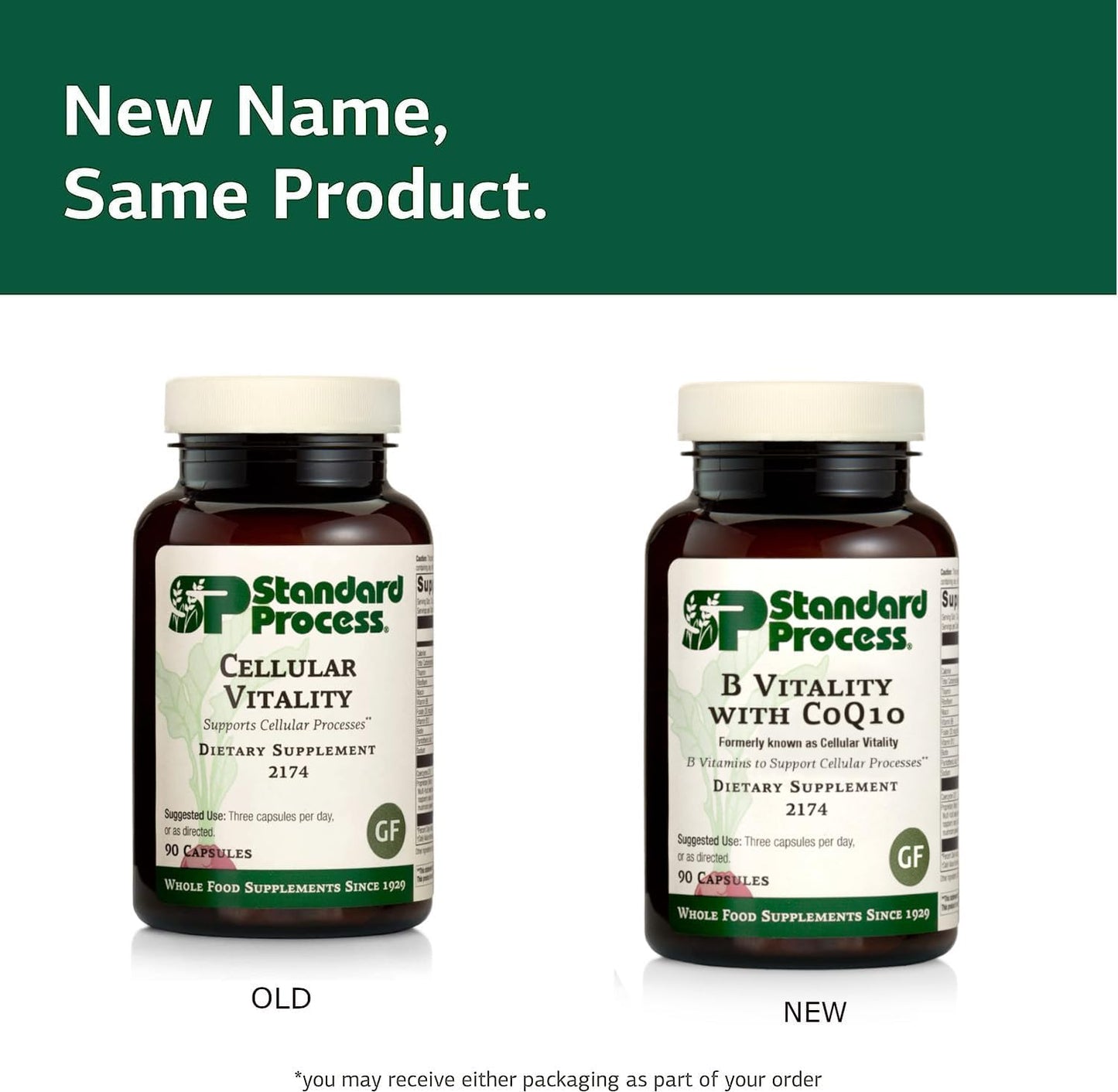 Standard Process B Vitality with CoQ10 - Cellular Process Support Supplement with B Vitamins, CoQ10, and Ginseng - 90 Capsules
