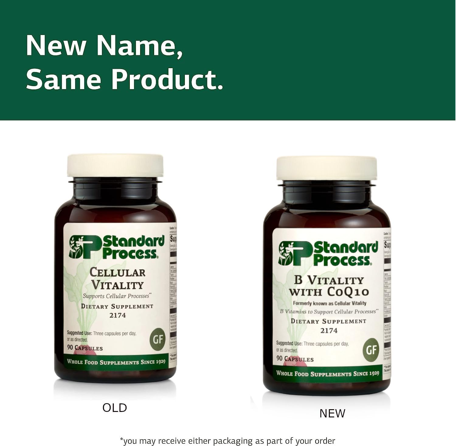 Standard Process B Vitality with CoQ10 - Cellular Process Support Supplement with B Vitamins, CoQ10, and Ginseng - 90 Capsules