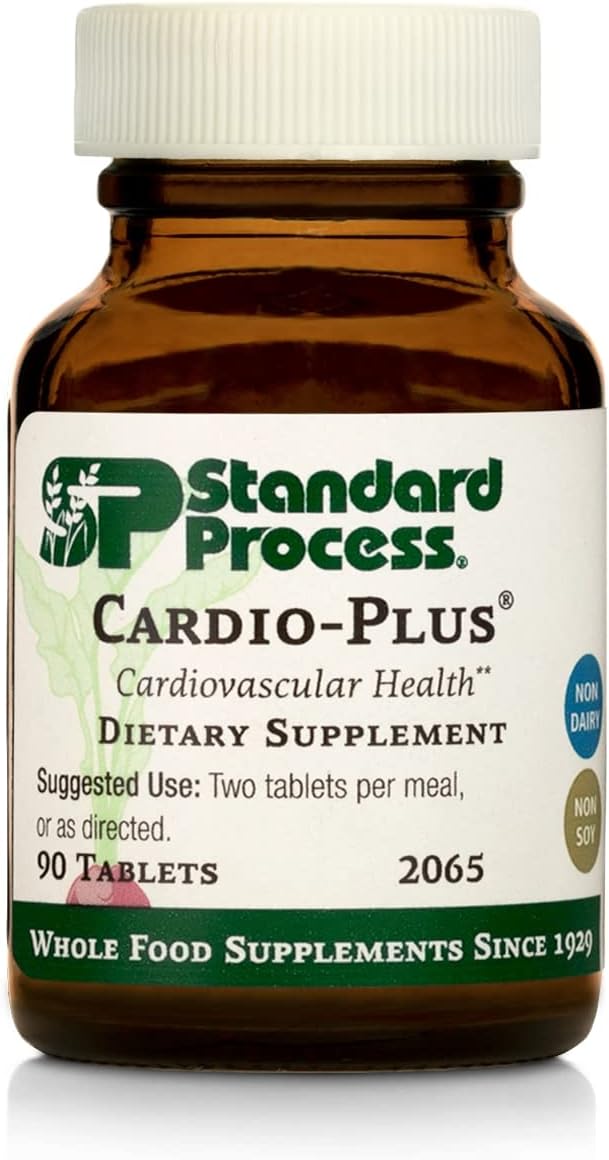 Standard Process Cardio-Plus: Antioxidant Heart Health Supplement with Vitamin B6, Niacin, and Riboflavin - Supports Circulation and Energy Metabolism - 90 Tablets