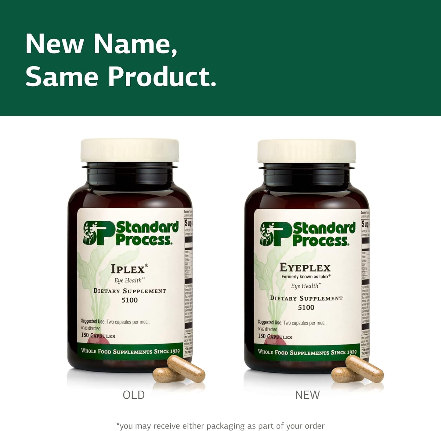 Standard Process Iplex: Whole Food Supplement for Vascular and Eye Health - 150 Capsules