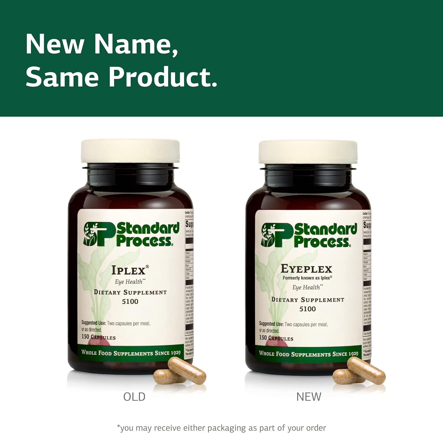 Standard Process Iplex: Whole Food Supplement for Vascular and Eye Health - 150 Capsules