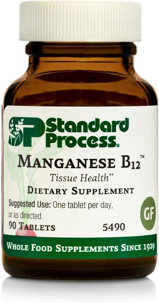 Standard Process Manganese B12 Tablets - Whole Food Hemoglobin and Antioxidant Supplement