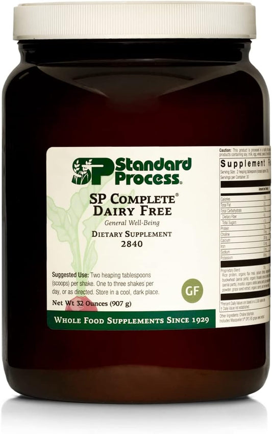 Standard Process SP Complete Dairy Free: Whole Food Nutrition with Rice Protein, Grapeseed Extract, and Choline - Vegetarian, Antioxidant Support - 32oz, 30 Servings