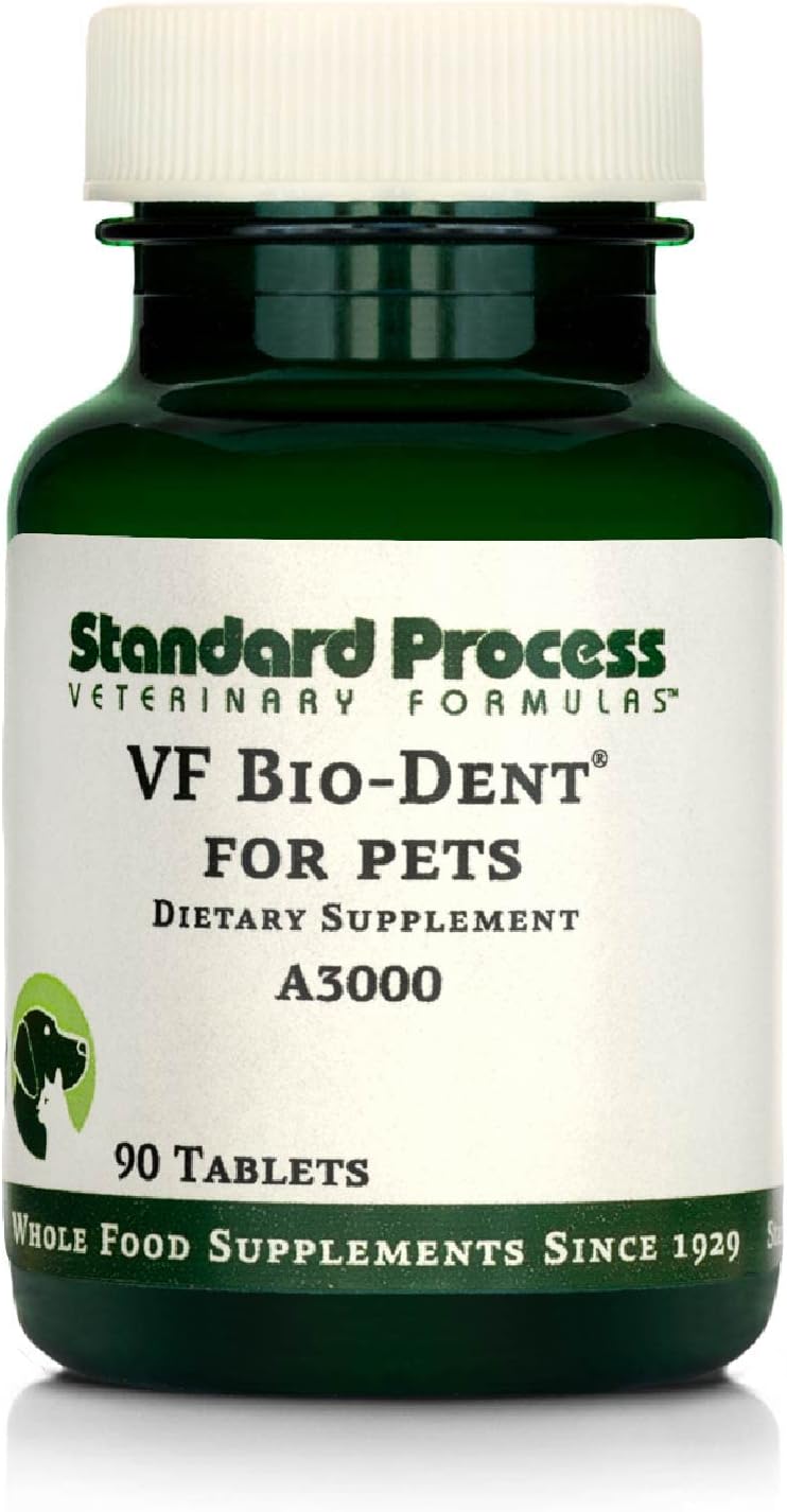 Standard Process VF Bio-Dent for Pets - Bone Growth & Oral Health Supplement - Nutritional Support for Cats & Dogs - 90 Tablets