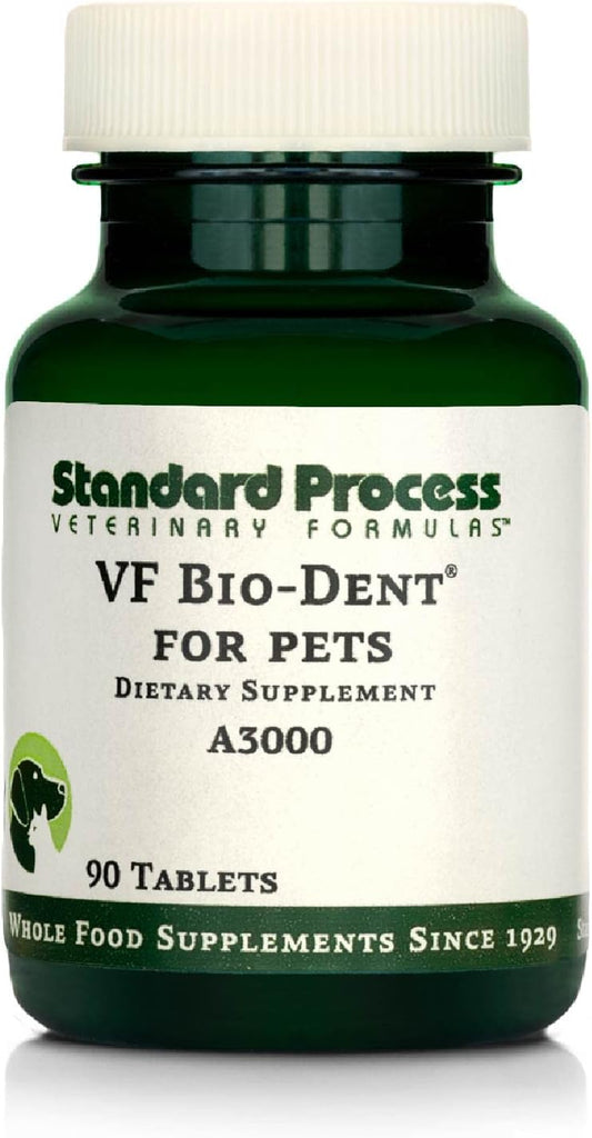 Standard Process VF Bio-Dent for Pets - Bone Growth & Oral Health Supplement - Nutritional Support for Cats & Dogs - 90 Tablets