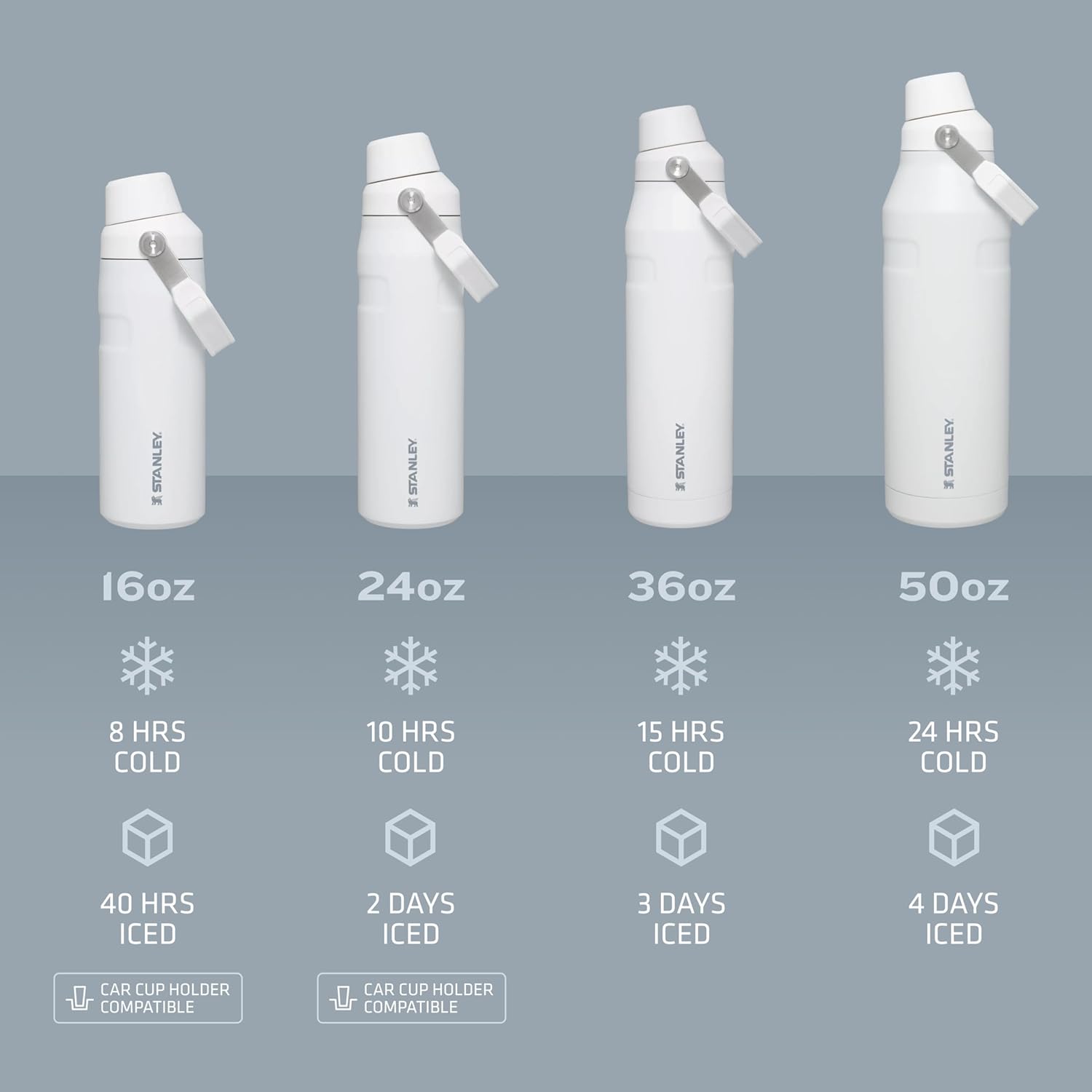 Stanley IceFlow Insulated Stainless Steel Water Bottle with Angled Spout Lid - Lightweight, Leakproof, and BPA-Free for Travel and Sports