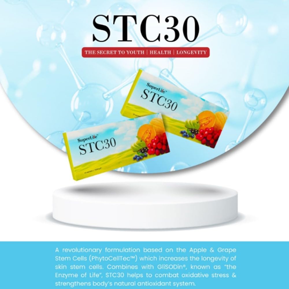 STC30 Stem Cell Anti Aging Supplement - 15 Sachets for Reducing Wrinkles and Acne - Superlifeworld