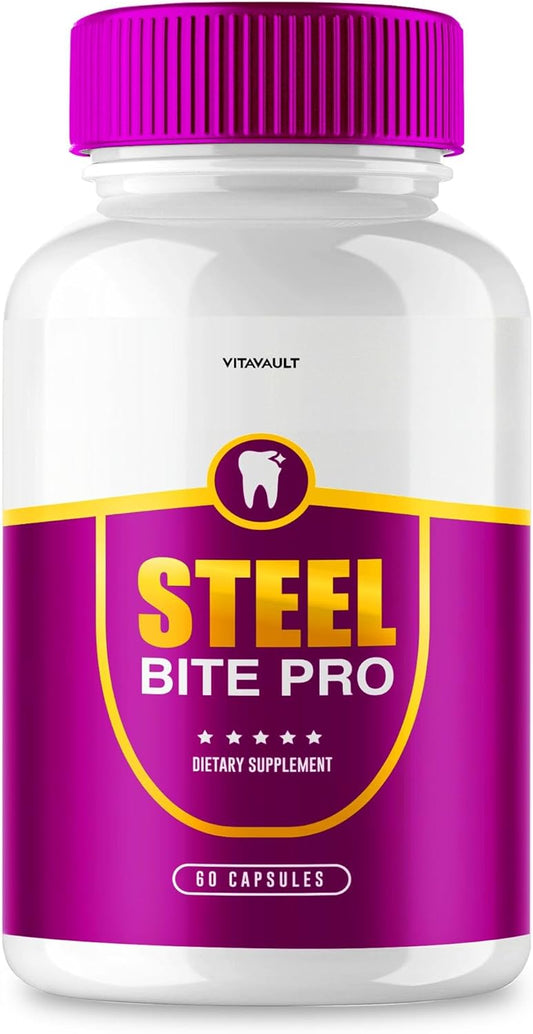Steel Bite Pro Supplement for Teeth and Gum Repair - Dental Health Support Capsule - Zephyr Organics - 1 Pack