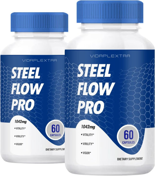 Steel Flow Pro Advanced Capsules - 2 Pack of VIDAPLEXTRA Steel Flow Pro Capsules (120 Capsules)