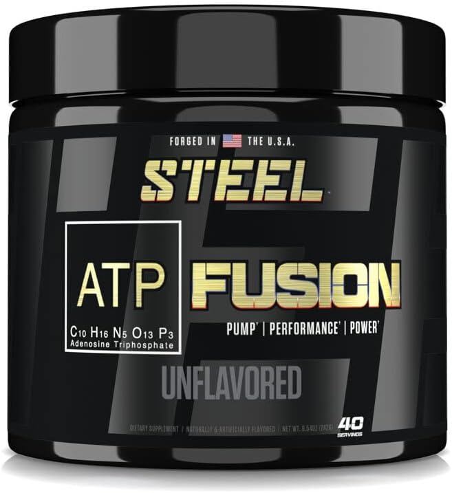 Steel Supplements ATP-Fusion Creatine Monohydrate Powder | Bloat Free Formula for Faster Recovery | 40 Servings