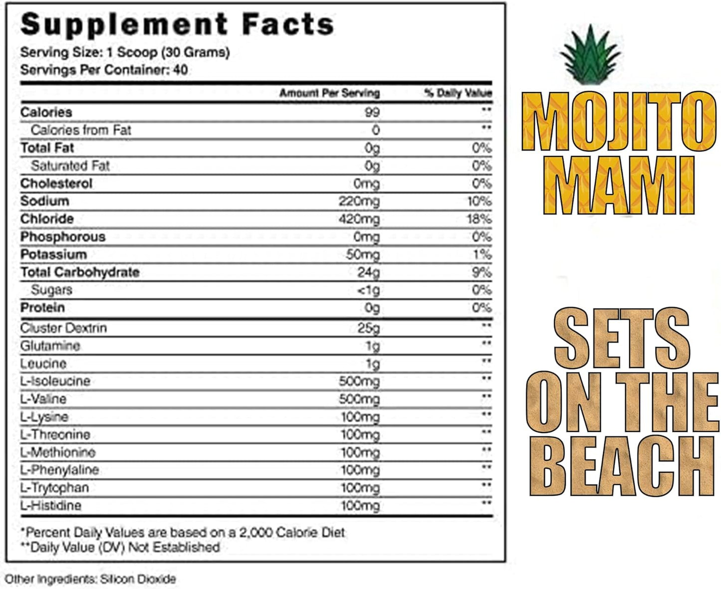 Steel Supplements HyperAde Carbohydrate Powder with Essential Amino Acids - Fast Absorbing Formula for Pre, Intra, Post Workout - 40 Servings - Mojito Mami Flavor