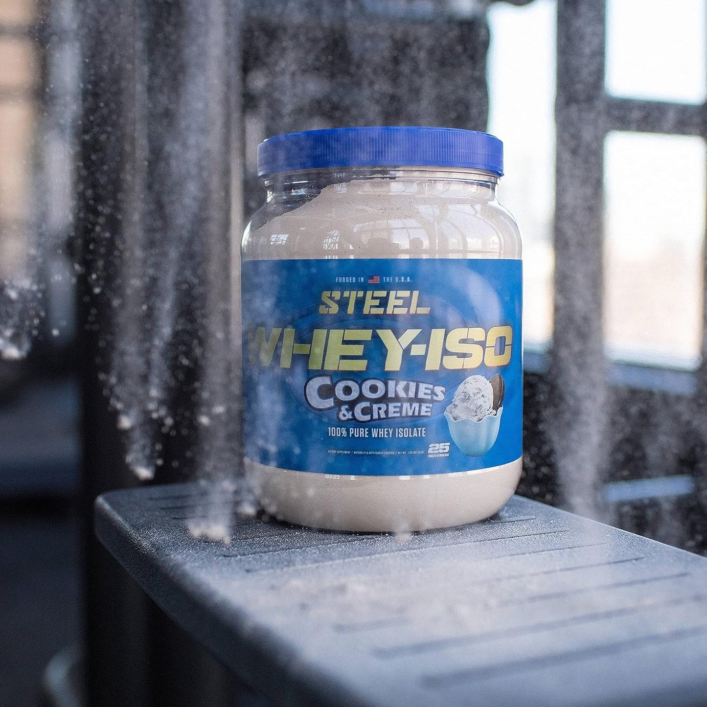 Steel Supplements Whey-Iso Protein Powder - Fast Absorbing Whey Isolate for Lean Muscle Growth - Cookies & Creme Flavor - Low Carb - 25 Servings