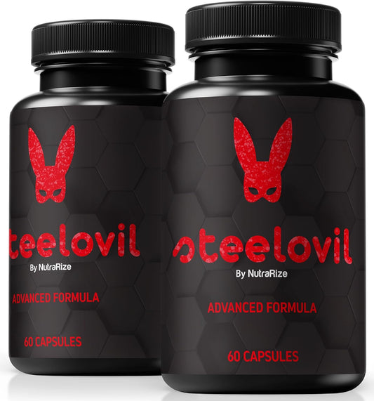 Steelovil Capsules for Men - Natural Male Supplement for Energy & Health - 2 Pack (120 Capsules) - NutraRize Steelovil Pills - Pastillas Reviews