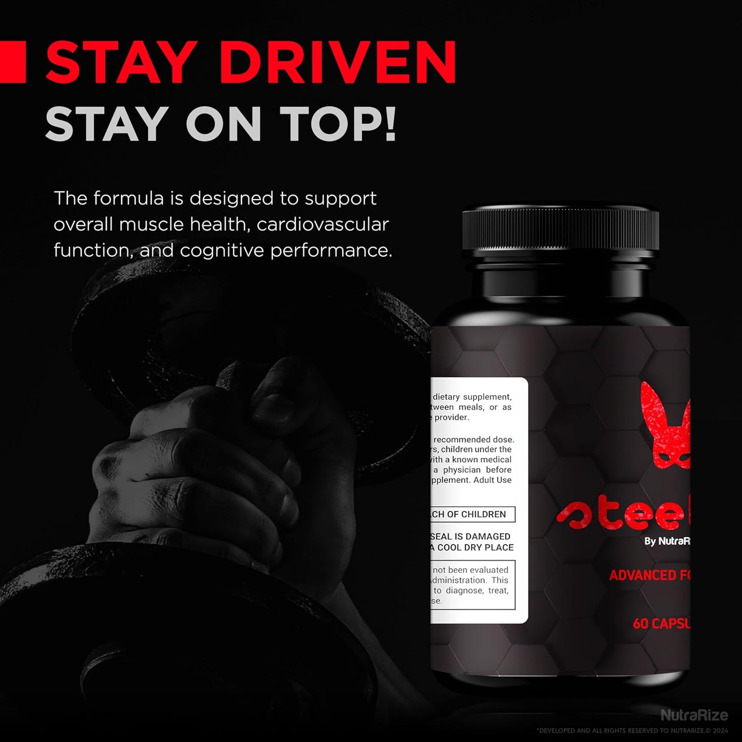 Steelovil Capsules for Men (3 Pack) - All Natural Male Supplement for Energy & Health - Official Steelovil Pills with NutraRize - 180 Capsules