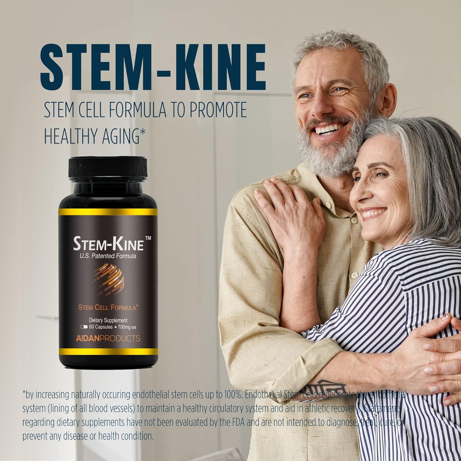 Stem-Kine Stem Cell Supplements - Increase Circulating Stem Cells for Aging Support - 60 Capsules
