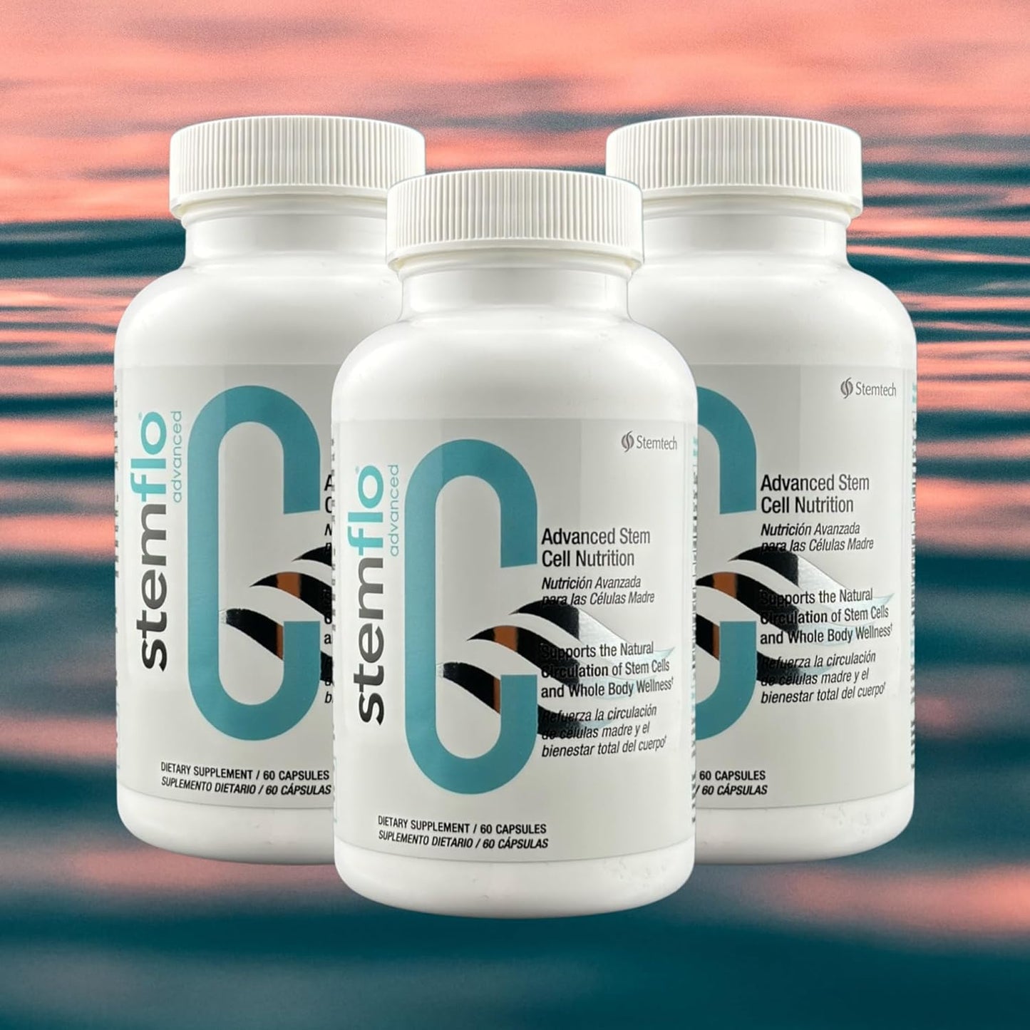 StemTech StemFlo® Advanced Formula 3 Pack - Supports Health, Longevity, and Vitality with Trans-Resveratrol, Curcumin, and Super Antioxidants