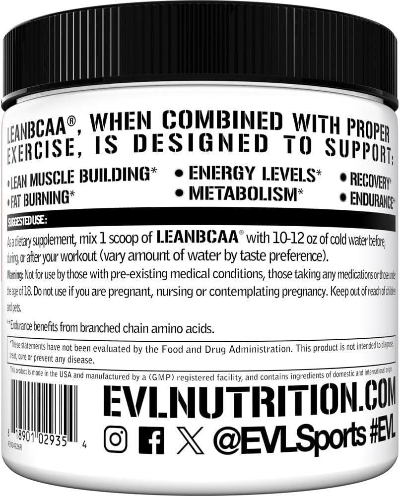 Stimulant-Free Lean BCAA Powder with CLA and Amino Acids for Muscle Recovery and Fat Burn - Fruit Punch Flavor
