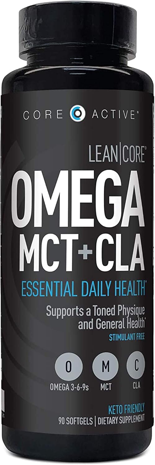 Stimulant-Free Lean Muscle Health Formula with Omega MCT, CLA, and Omega 3-6-9 Fatty Acids - 30 Day Supply (90 Softgels)