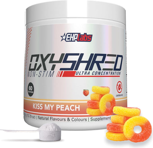 Stimulant-Free Peach Pre Workout Powder with L Glutamine & Acetyl L Carnitine - 60 Servings for Men & Women by EHP Labs