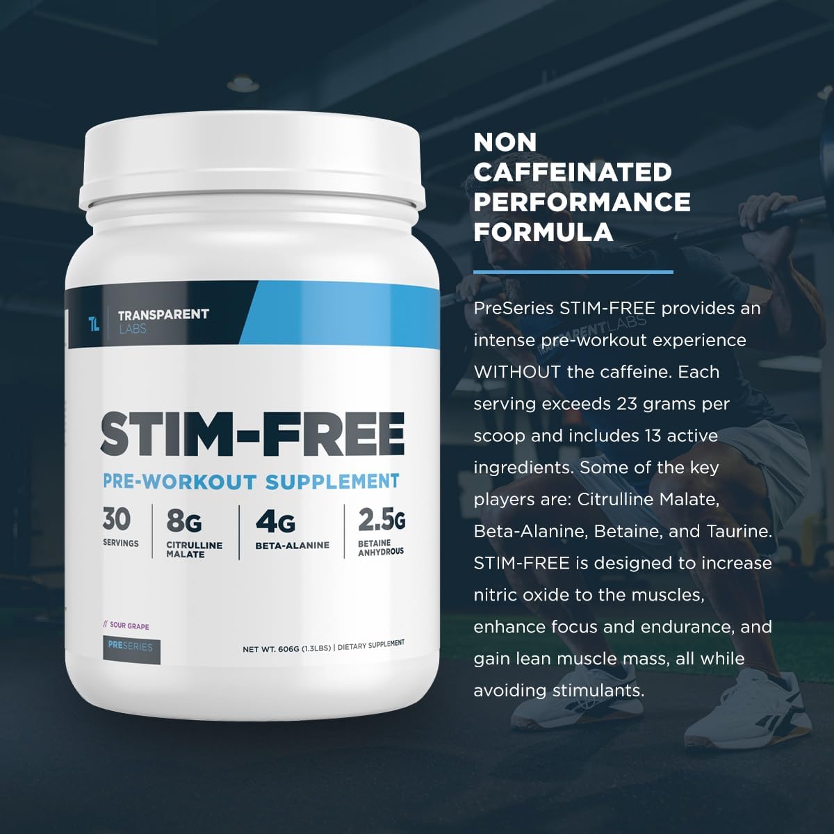 Stimulant-Free Pre-Workout Powder with Beta Alanine, Citrulline Malate, & elevATP - Peach Mango Flavor for Men and Women - 30 Servings