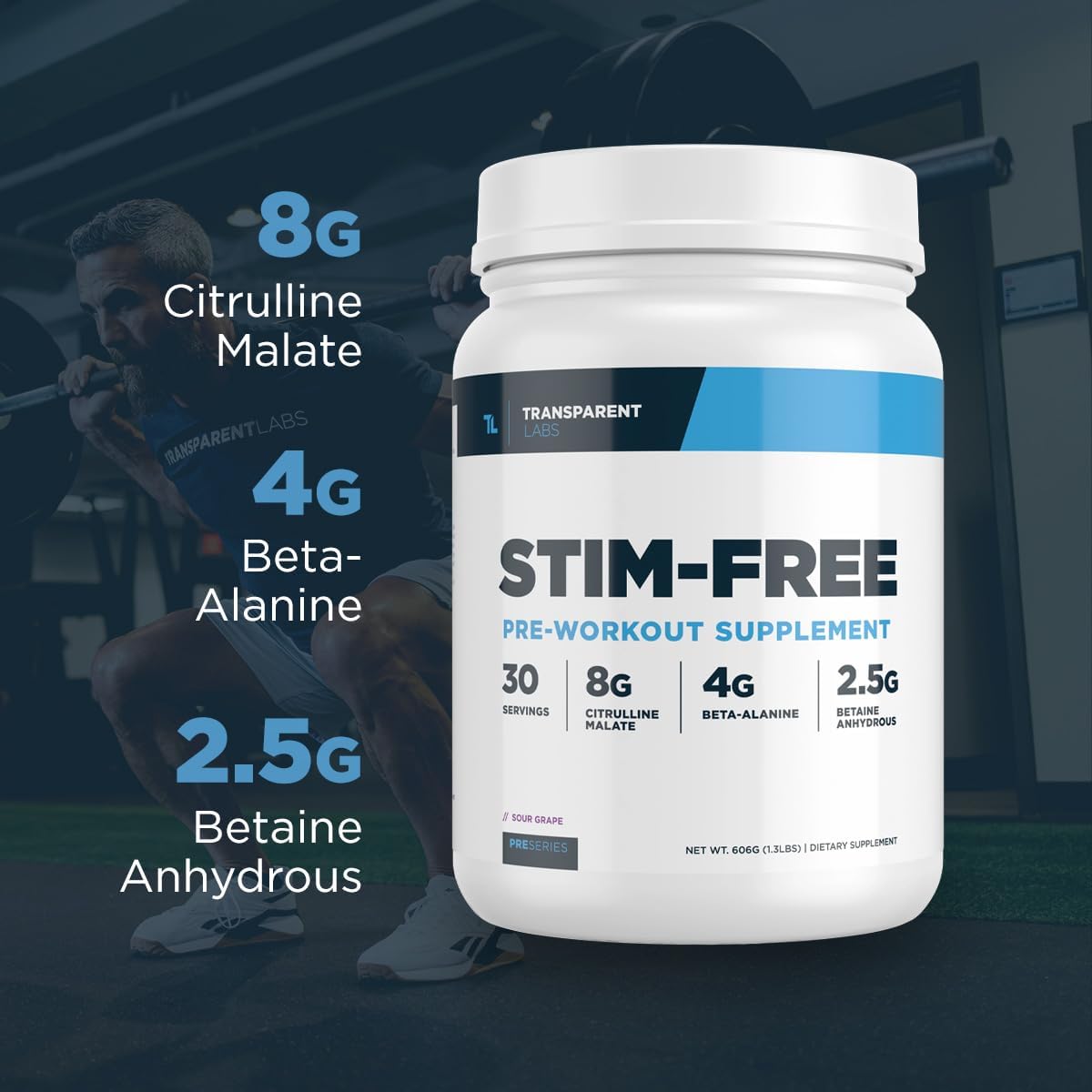 Stimulant-Free Pre-Workout Powder with Beta Alanine, Citrulline Malate, & elevATP - Peach Mango Flavor for Men and Women - 30 Servings