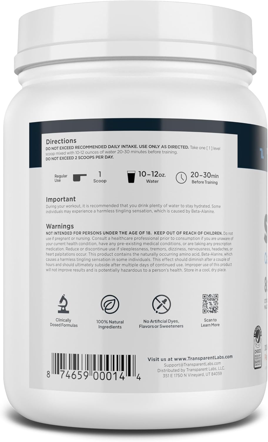 Stimulant-Free Pre-Workout Powder with Beta Alanine, Citrulline Malate, & elevATP - Peach Mango Flavor for Men and Women - 30 Servings